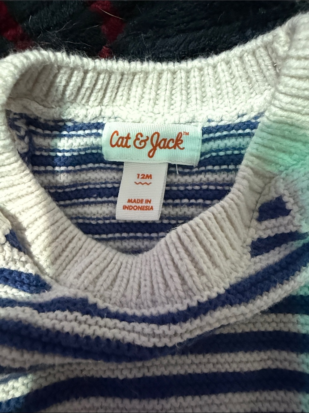 Cat & Jack cream and Navy Striped Knit Tank & Short Set - Picture 2 of 4